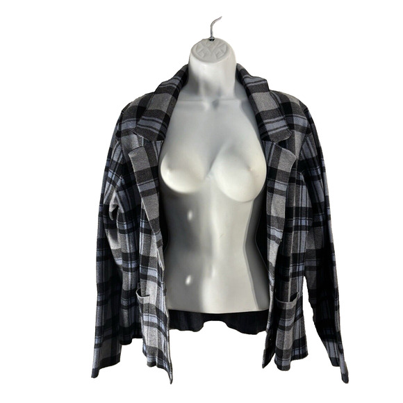 Tahari Blazer Women’s Size XL Multicolor Plaid Long Sleeves Pockets NWT - Picture 5 of 9